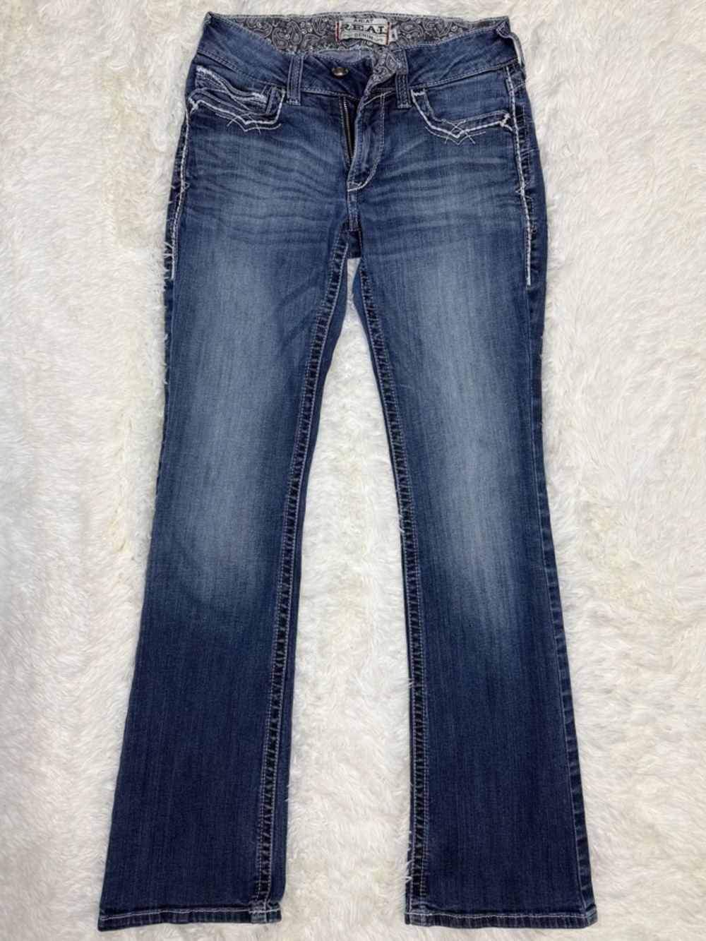 Ariat Dark Indigo Bootcut Jeans with Contrast Stitching